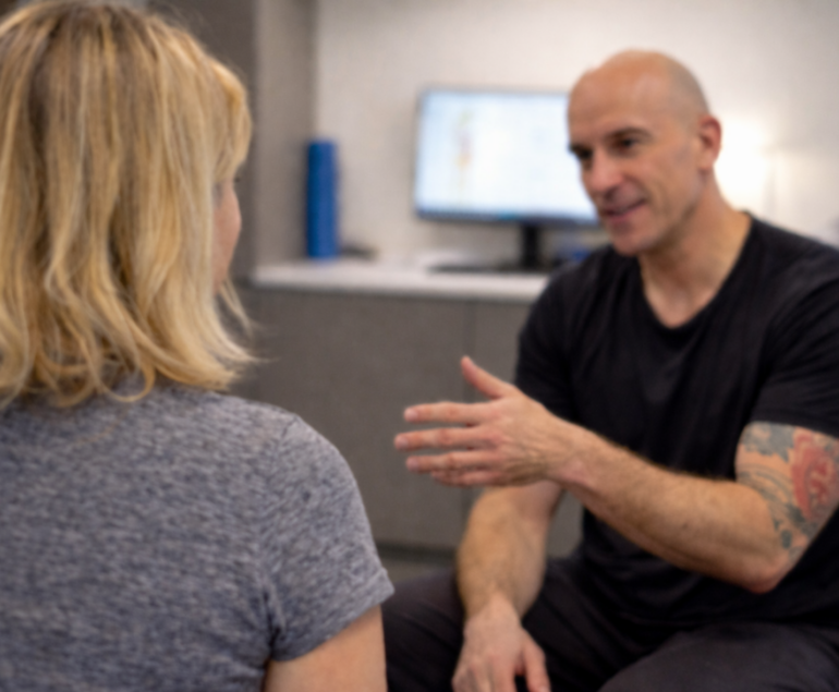 kvinna har samtal med optimum mind coach