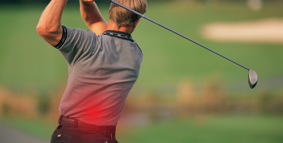 ryggvärk hos golfspelare