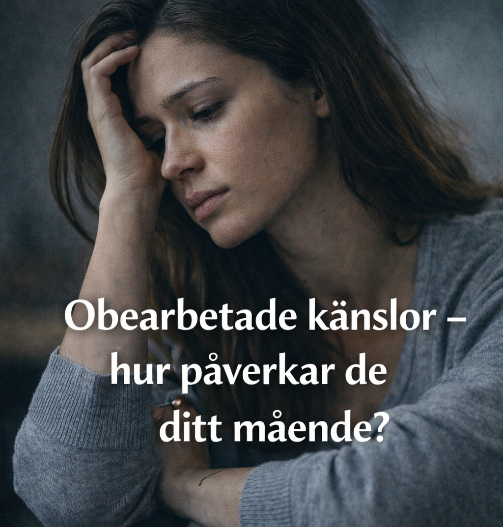 en kvinna med obearbetade känslor som påverkar hennes mående